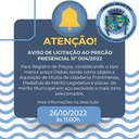 AVISO DE LICITAÇÃO AO PREGÃO PRESENCIAL Nº 004/2022