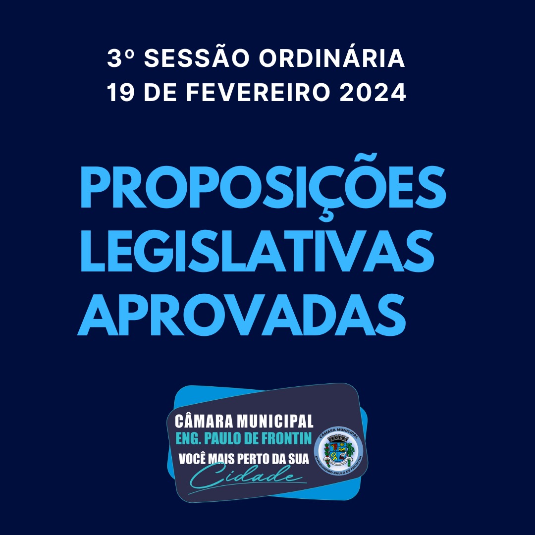 NOTÍCIAS DA ÚLTIMA SESSÃO ORDINÁRIA